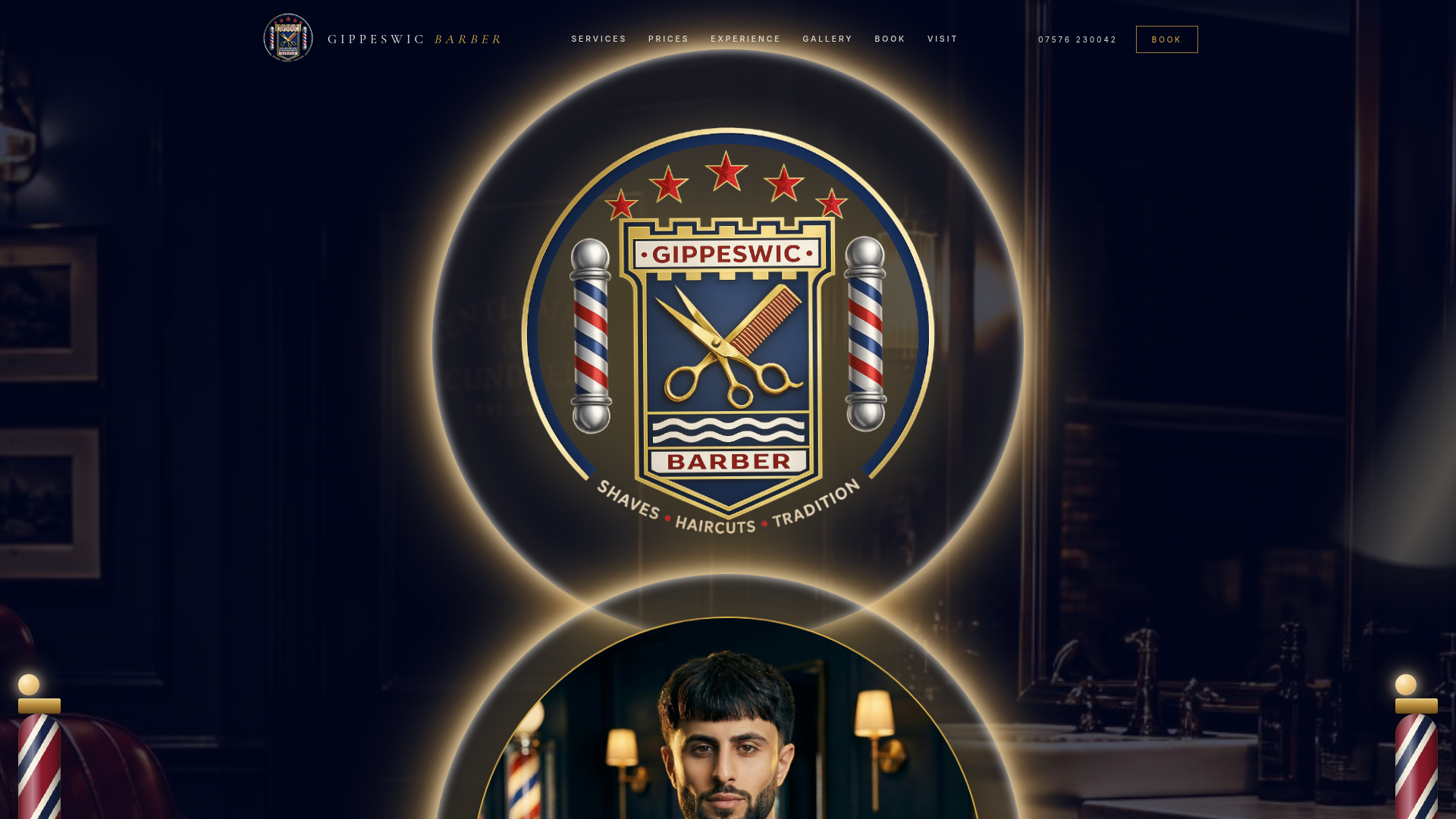 Gippeswic Barber desktop website
